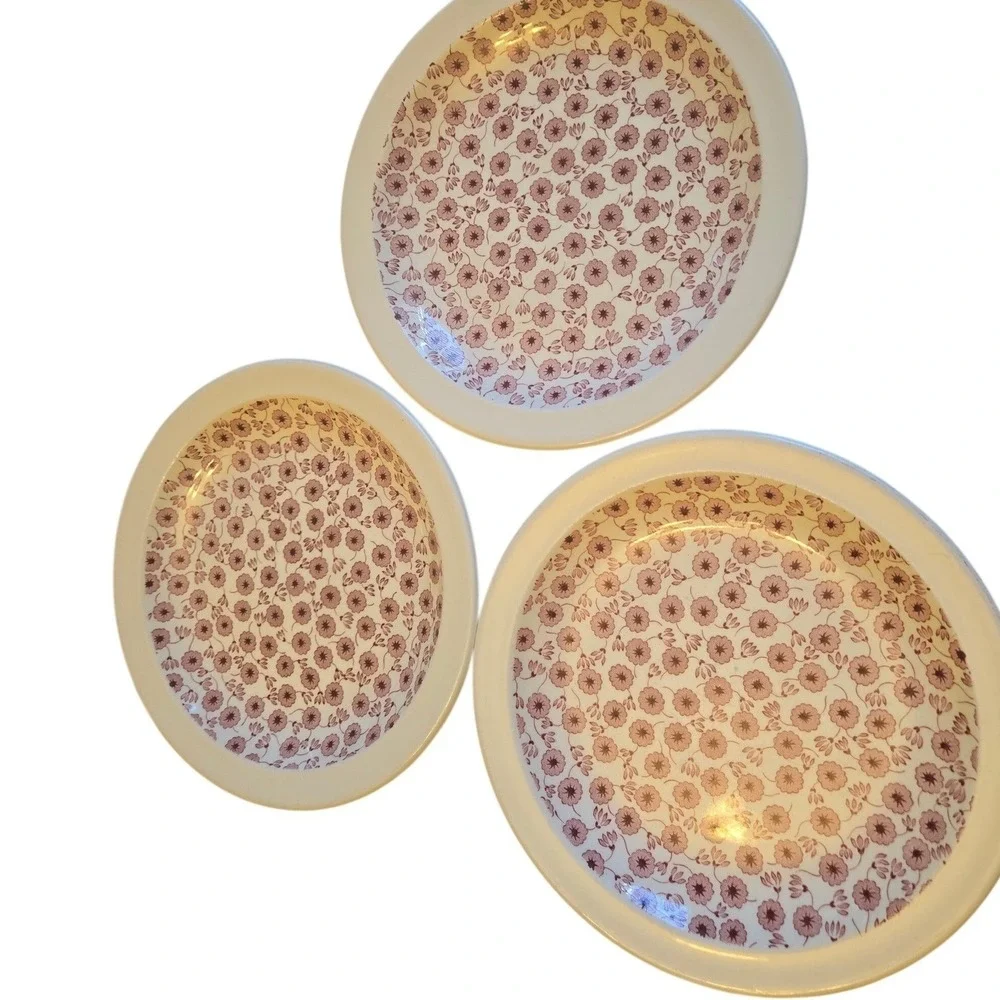 Vintage Myott Meakin Bayberry England Ironstone Bowls & Plates Set 6 Pc Floral